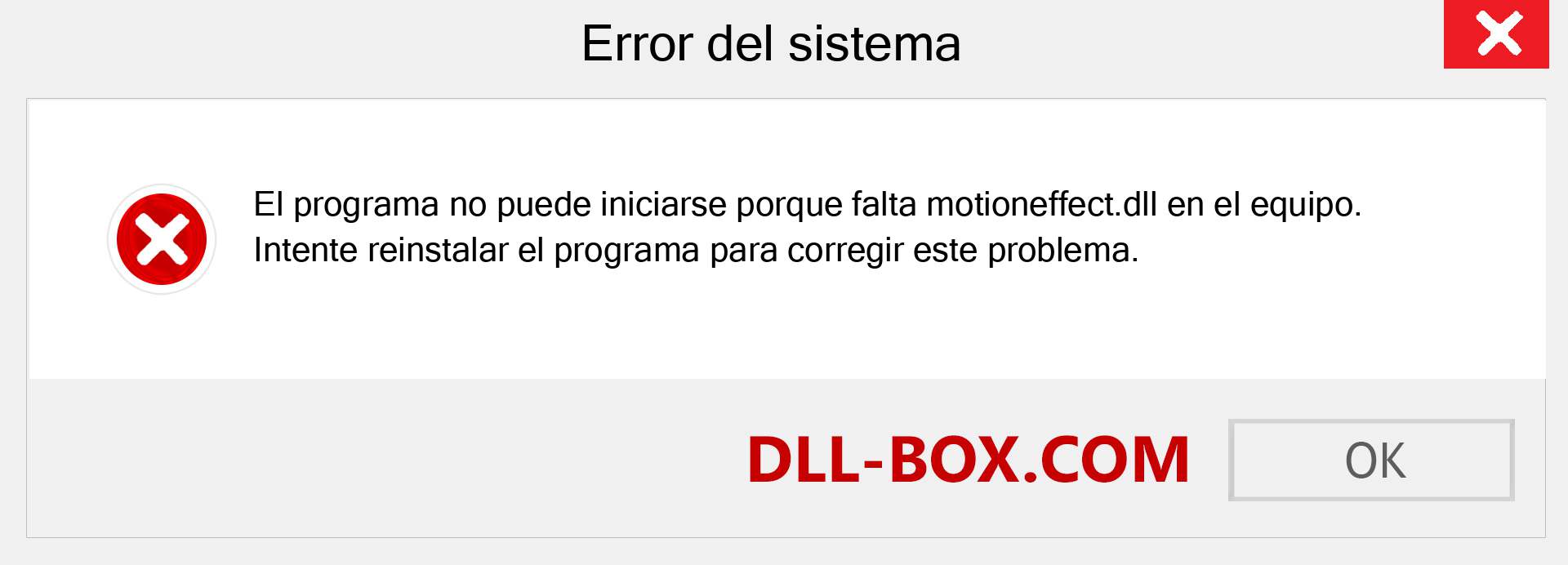 ¿Falta el archivo motioneffect.dll ?. Descargar para Windows 7, 8, 10 - Corregir motioneffect dll Missing Error en Windows, fotos, imágenes